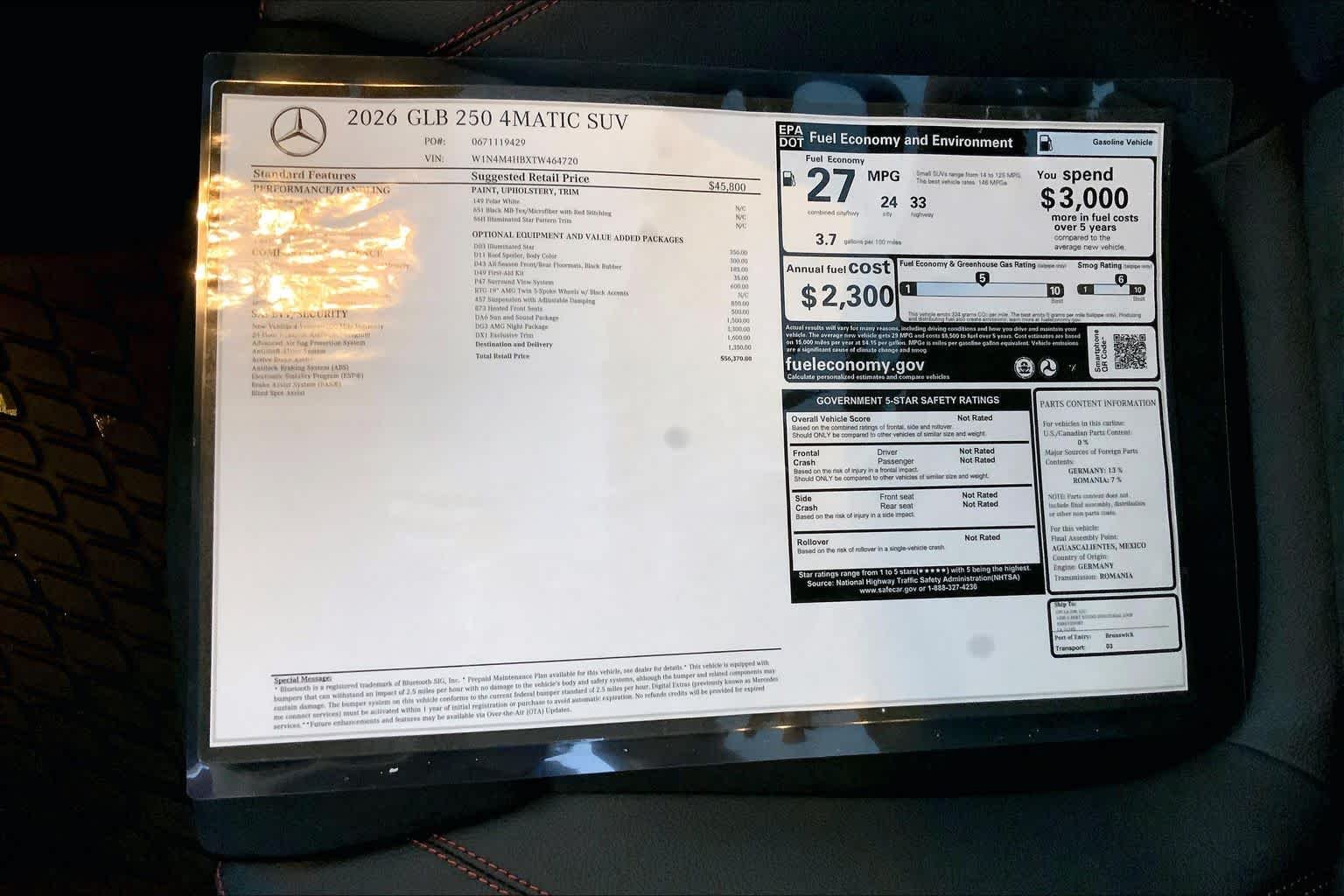 New 2026 Polar White Mercedes-Benz GLB 250 image 16