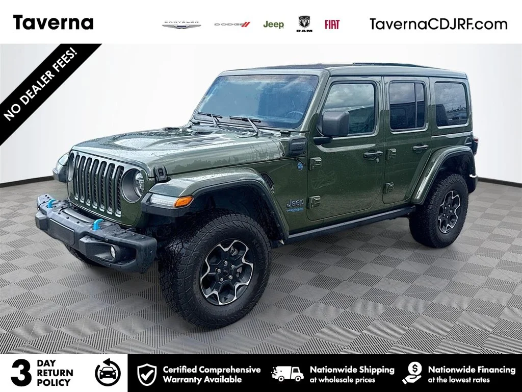 Used 2022 Green Jeep Unlimited Rubicon 4xe image 1
