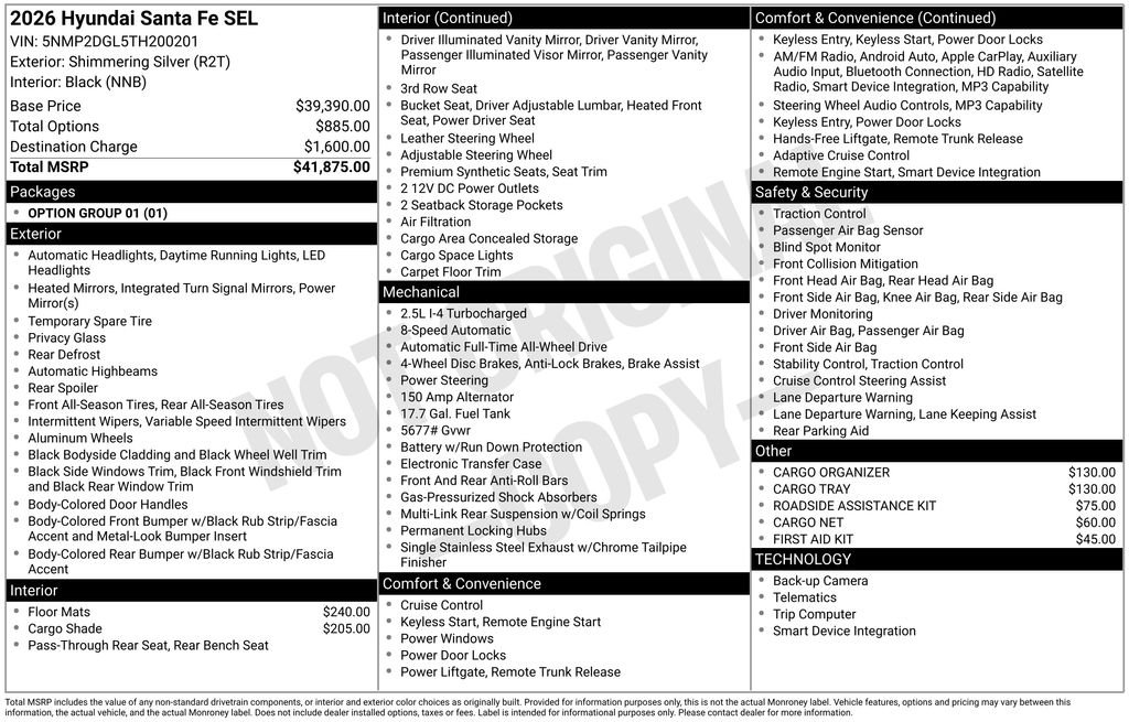 New 2026 Silver Hyundai SEL AWD image 24