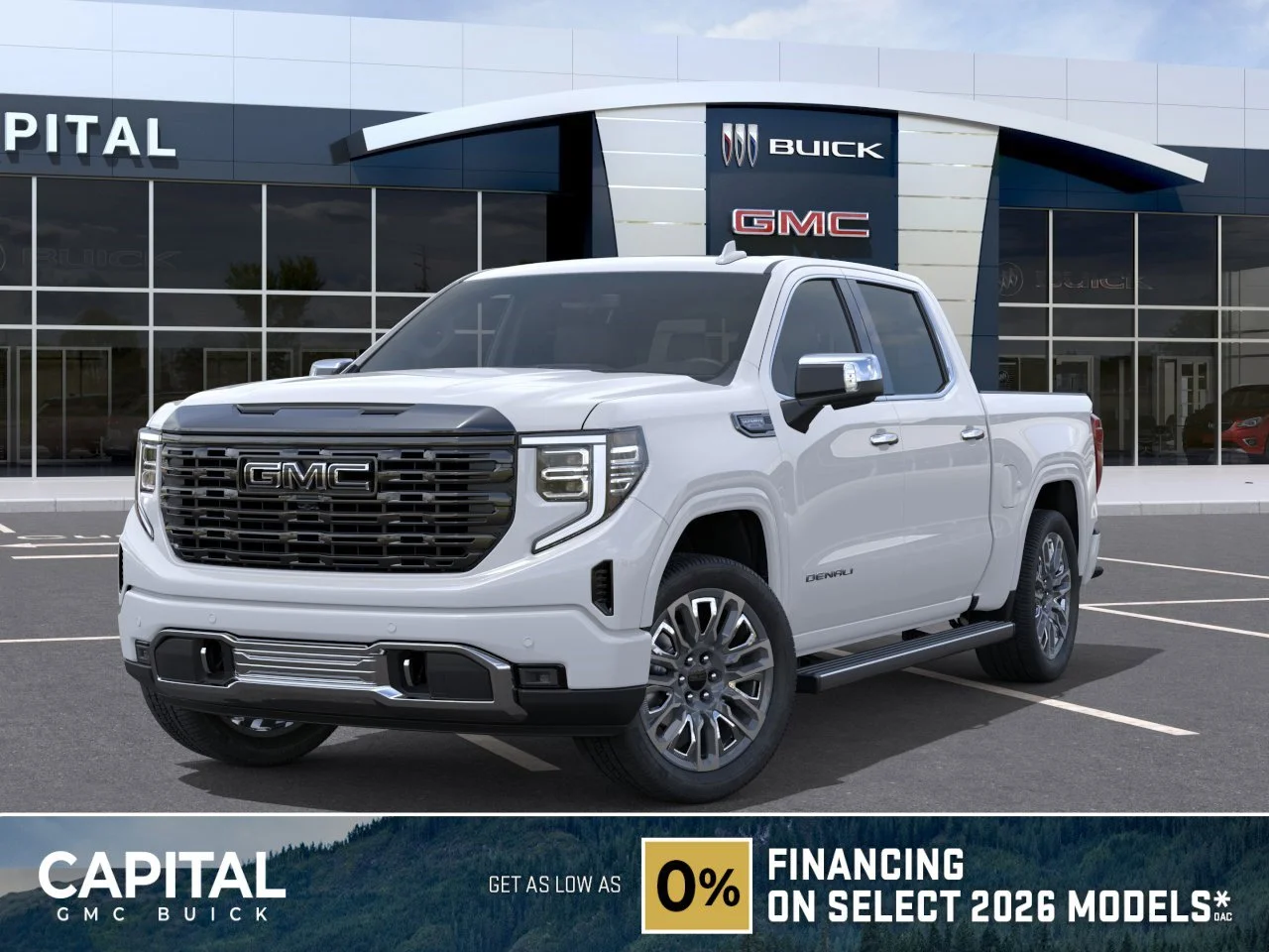 New 2026 GLACIER WHITE TRICOAT GMC Denali Ultimate image 1