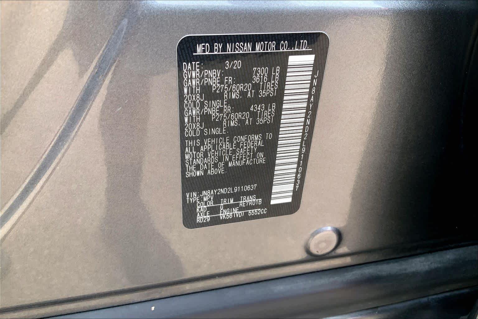 Used 2020 Gun Metallic Nissan SL image 31