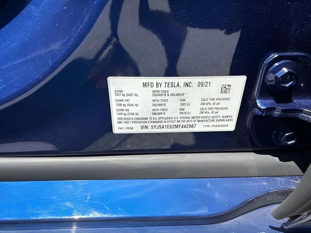 Used 2021 Blue Tesla Plaid image 25