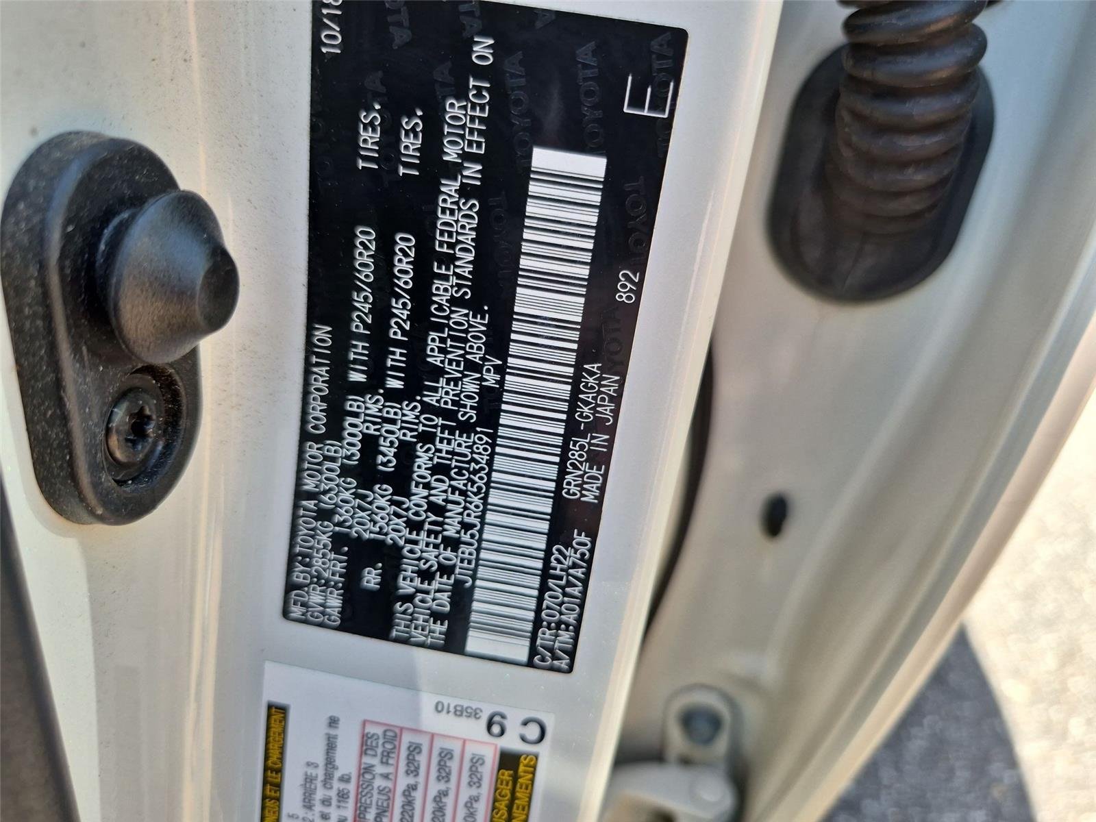 Used 2019 Blizzard Pearl Toyota Limited image 40