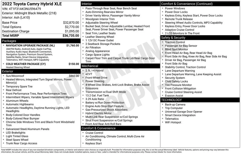 Used 2022 Black Toyota XLE image 29