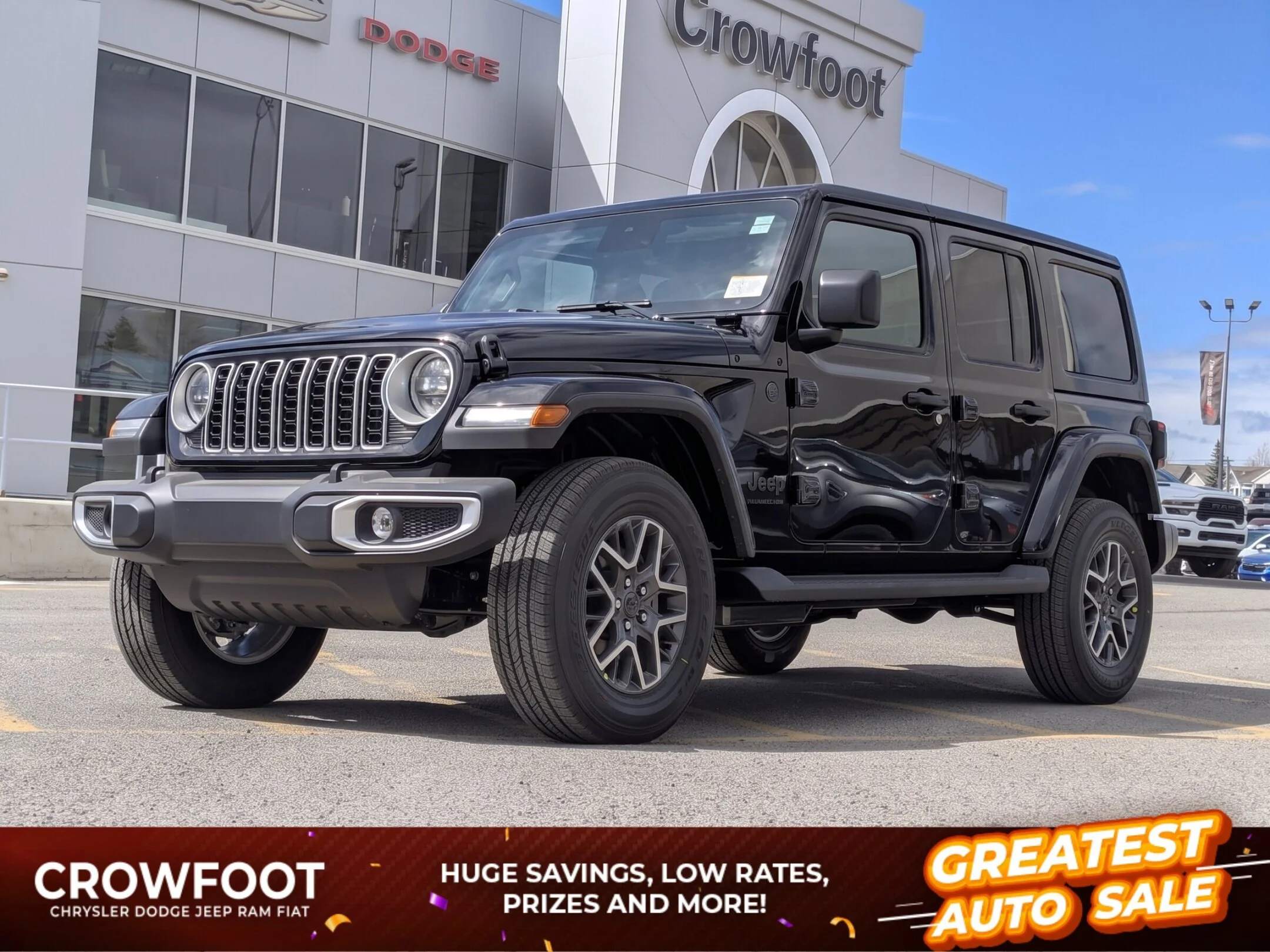 New 2026 Black Jeep Sahara - - Body-Color Hard Top - Side Steps - Remote Start - Adaptive Cruise & More! image 1