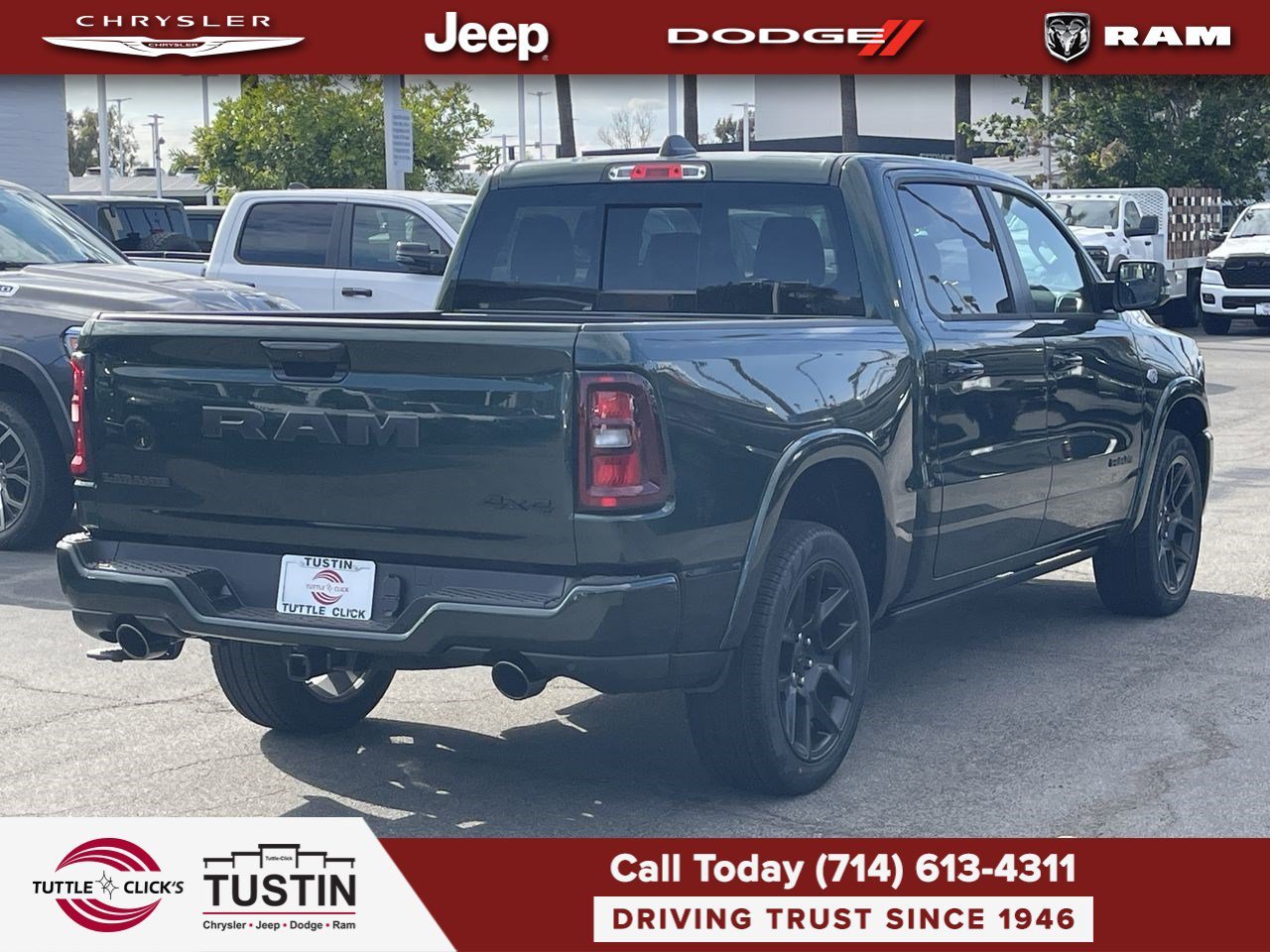 New 2026 Serrano-Green Metallic Exterior Paint RAM Laramie image 6