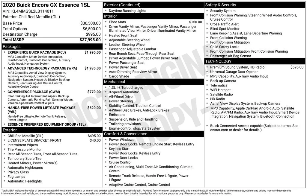 Used 2020 Red Buick Essence image 36