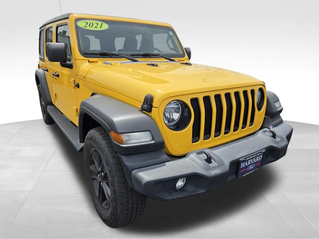 Certified Used 2021 Baja Yellow Clearcoat Jeep Unlimited Sport Altitude image 1