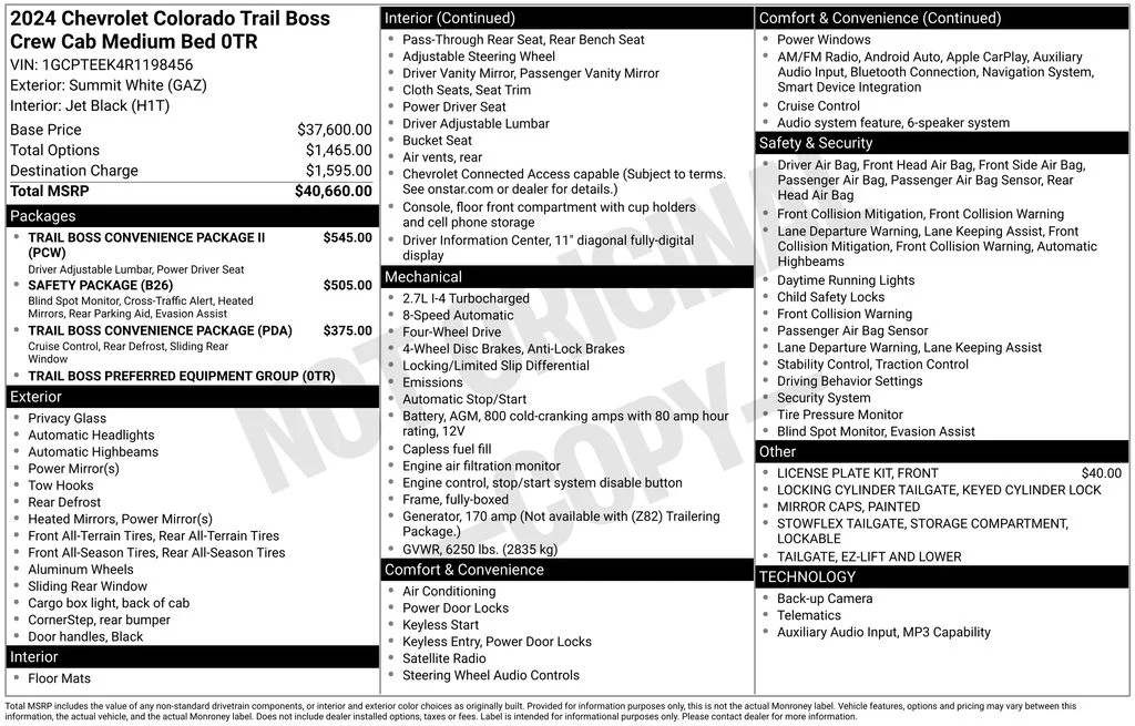 Used 2024 White Chevrolet Trail Boss image 6