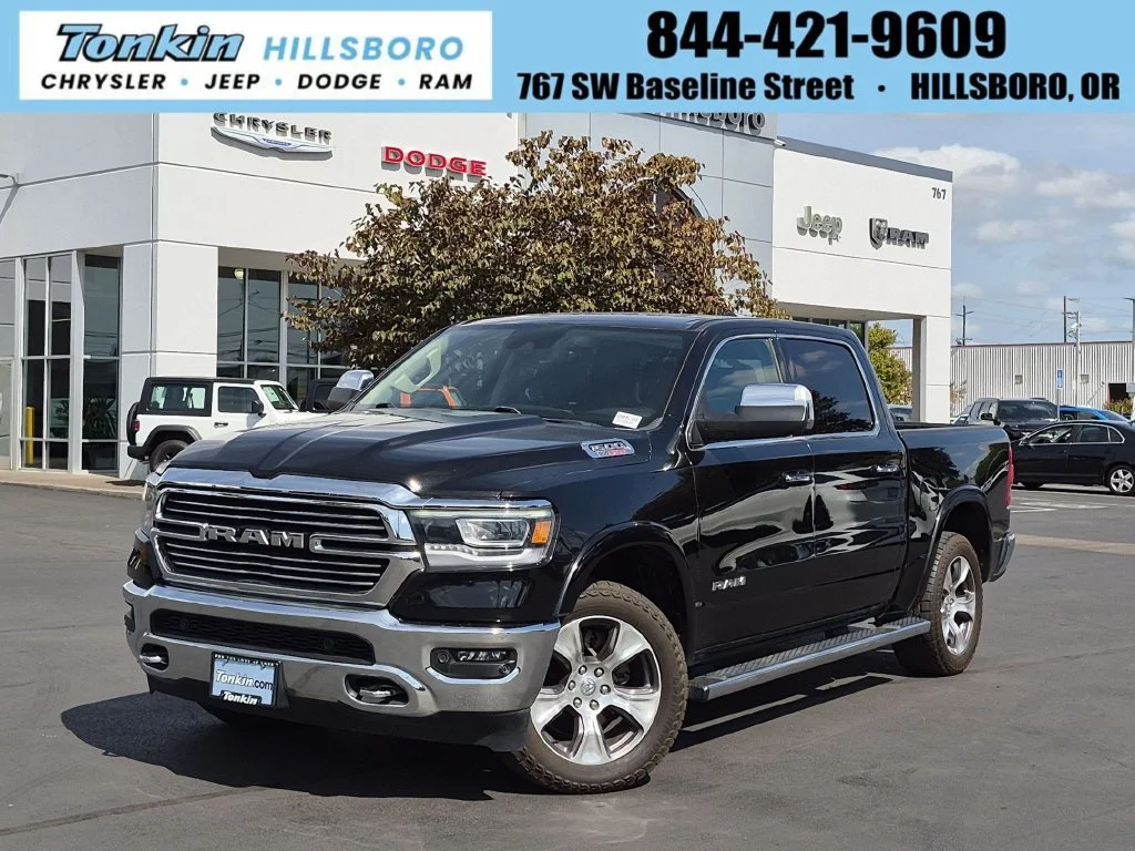 Used 2021 Diamond Black Crystal Pearlcoat Ram Laramie image 1