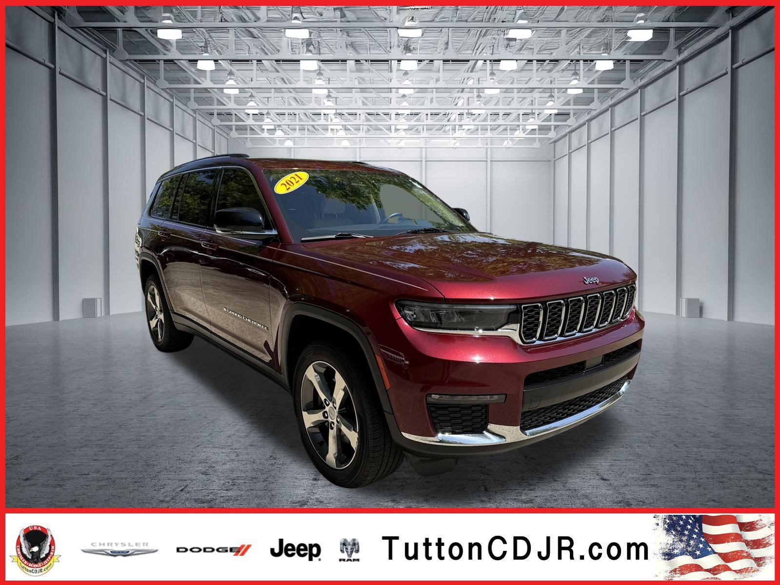 Used 2021 Velvet Red Pearlcoat Jeep Limited image 1