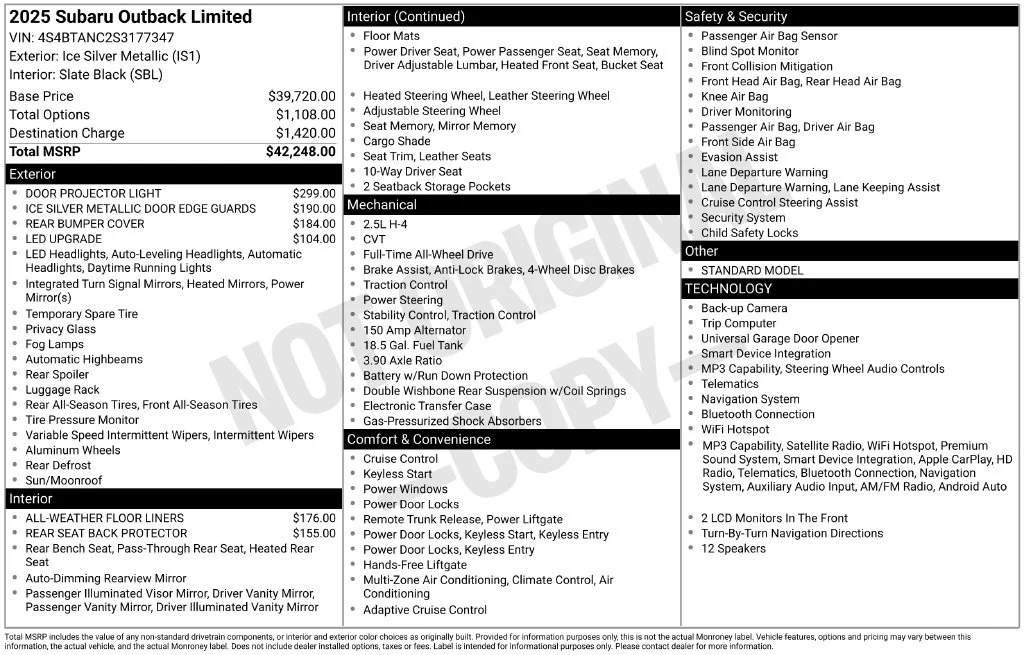 Used 2025 Silver Subaru Limited image 10