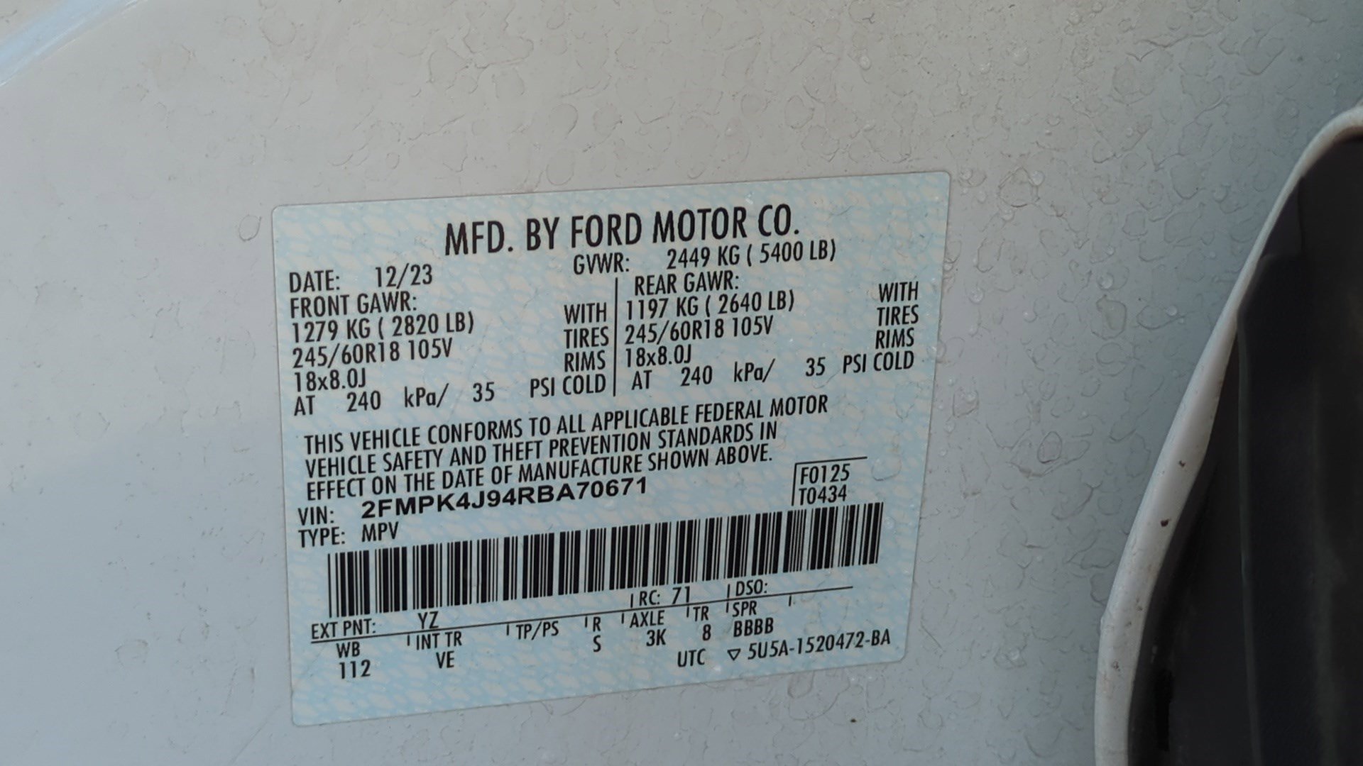 Used 2024 Oxford White Ford SEL image 34