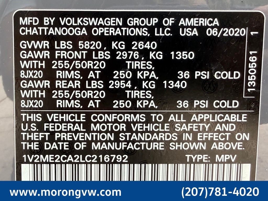 Used 2020 Gray Volkswagen 3.6L V6 SEL image 49