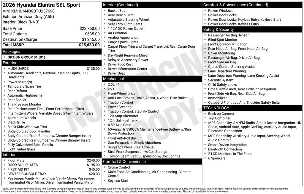 New 2026 Gray Hyundai SEL Sport Plus image 2