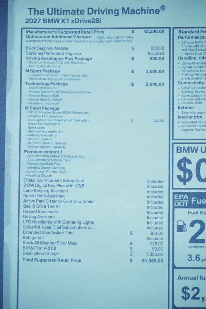 New 2027 Black Sapphire Metallic BMW xDrive28i image 8