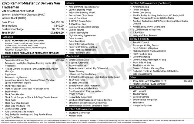 New 2025 Bright White Clear-Coat Exterior Paint RAM STEP VAN SHR image 13