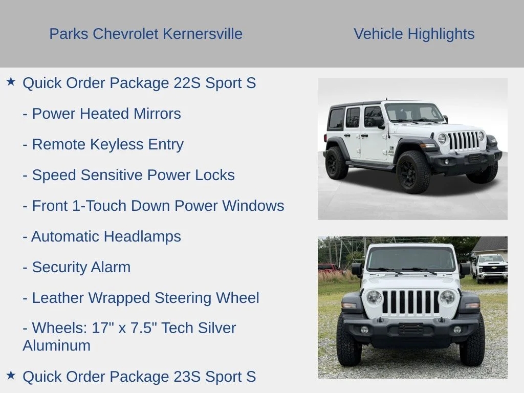 Used 2020 White Jeep Unlimited Sport S image 11