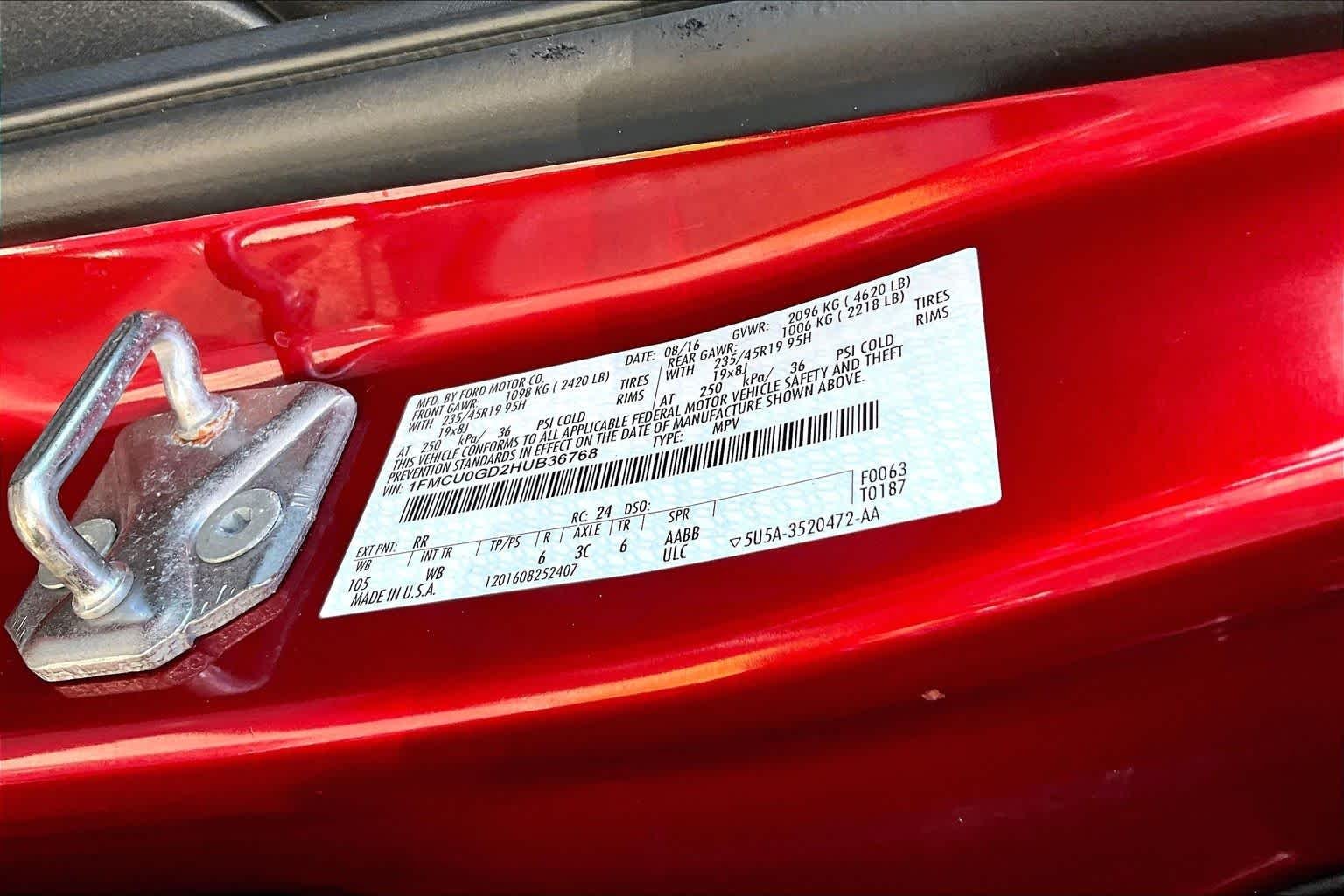 Used 2017 Ruby Red Metallic Tinted Clearcoat Ford SE image 34