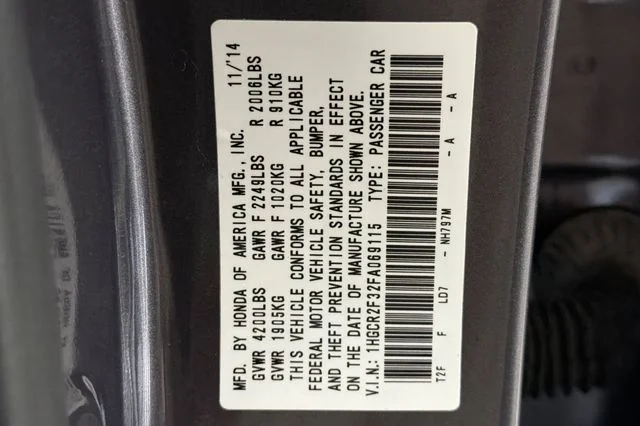 Used 2015 Modern Steel Metallic Honda LX image 30