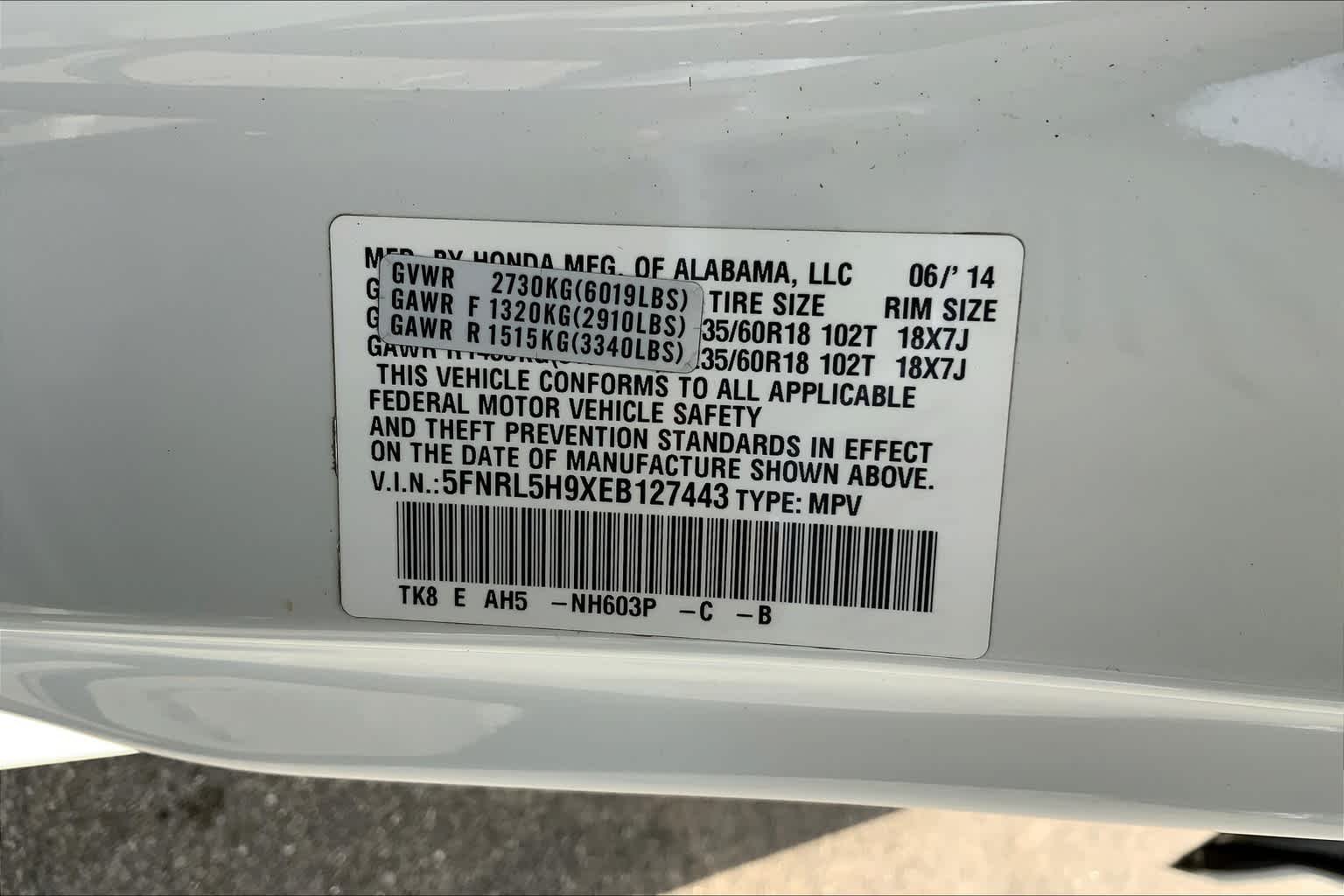 Used 2014 White Diamond Pearl Honda Touring image 36