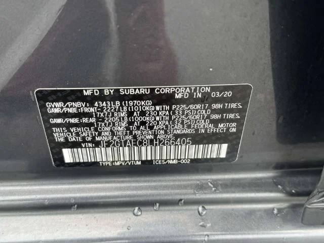 Certified Used 2020 Gray Subaru Premium image 38