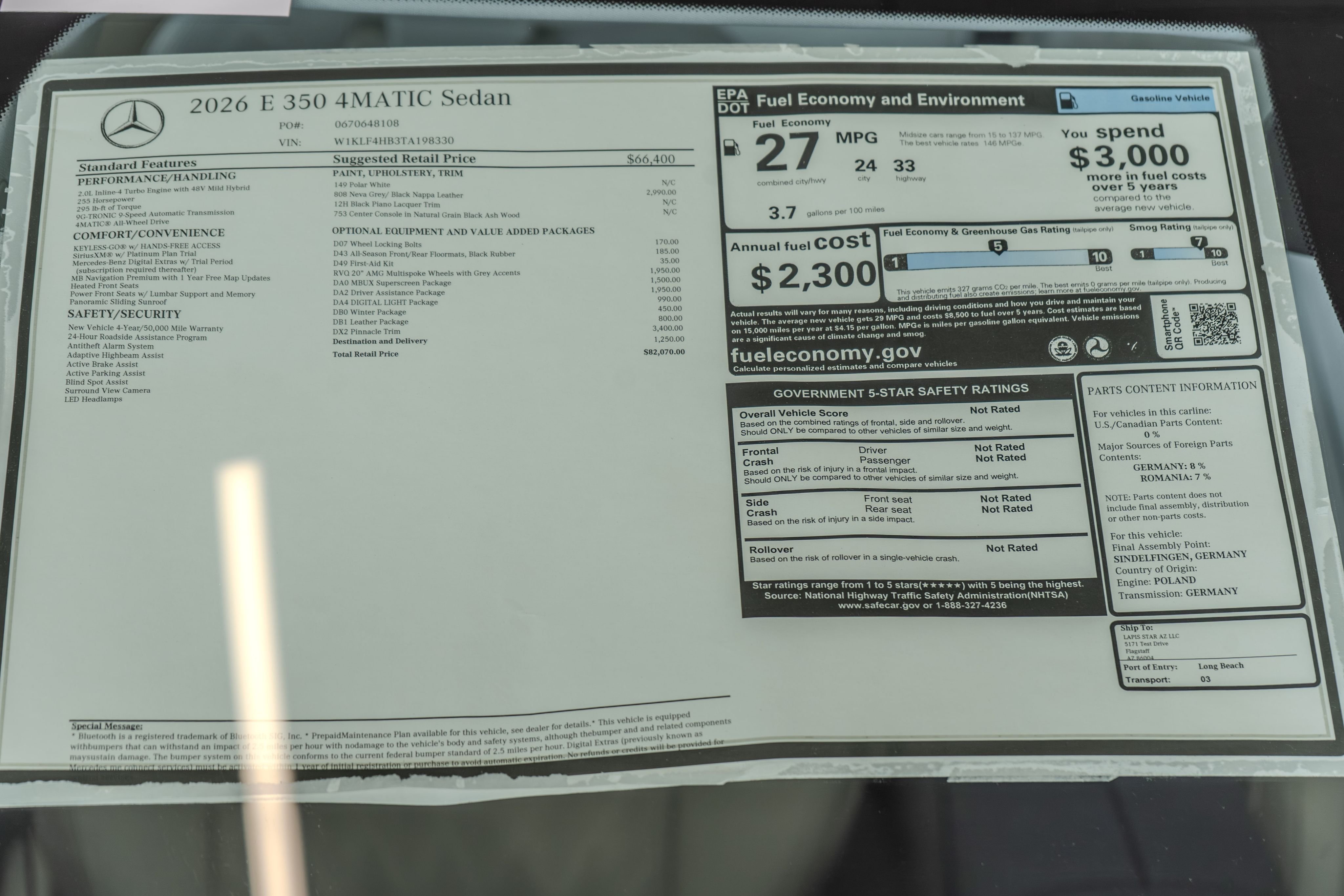Certified Used 2026 Polar White Mercedes-Benz E 350 image 36