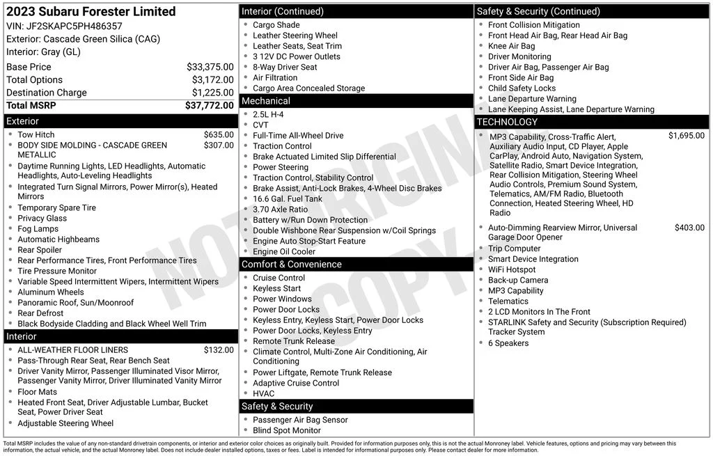 Used 2023 Green Subaru Limited image 2