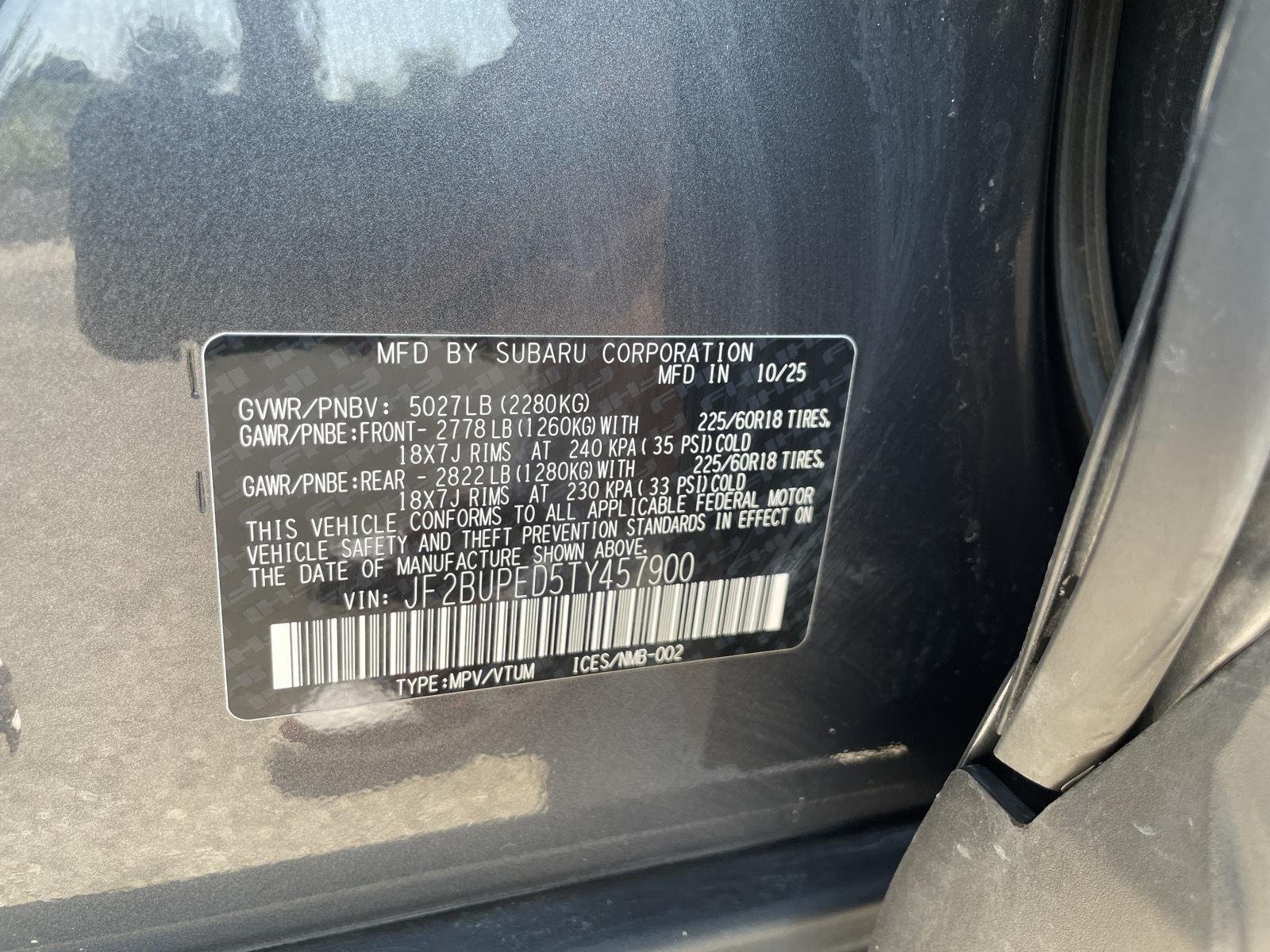 Certified Used 2026 Magnetite Gray Metallic Subaru Touring image 23