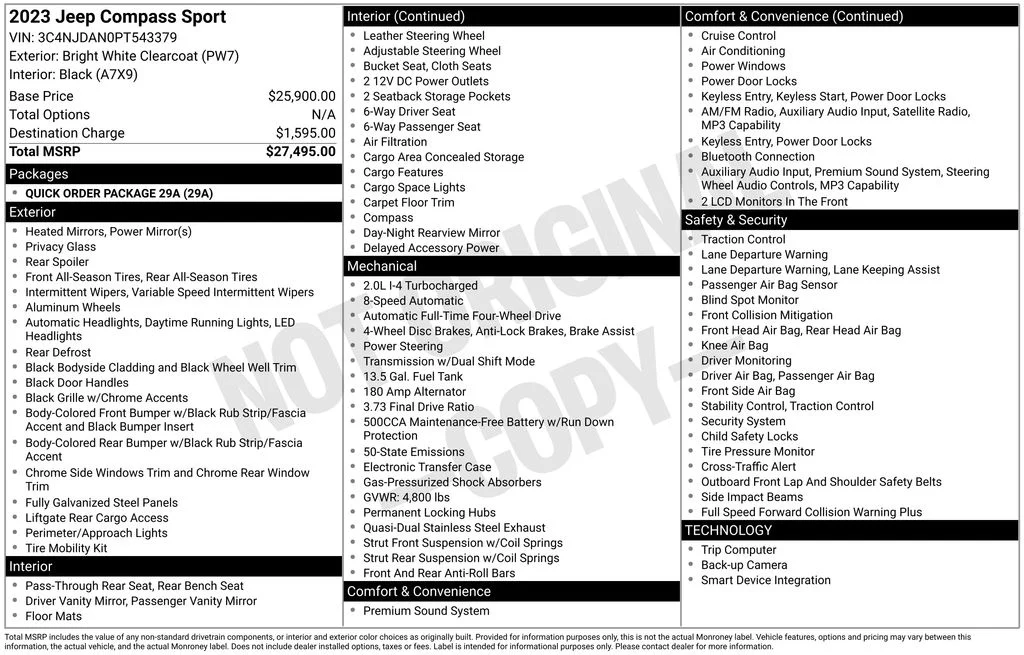Used 2023 White Jeep Sport image 16