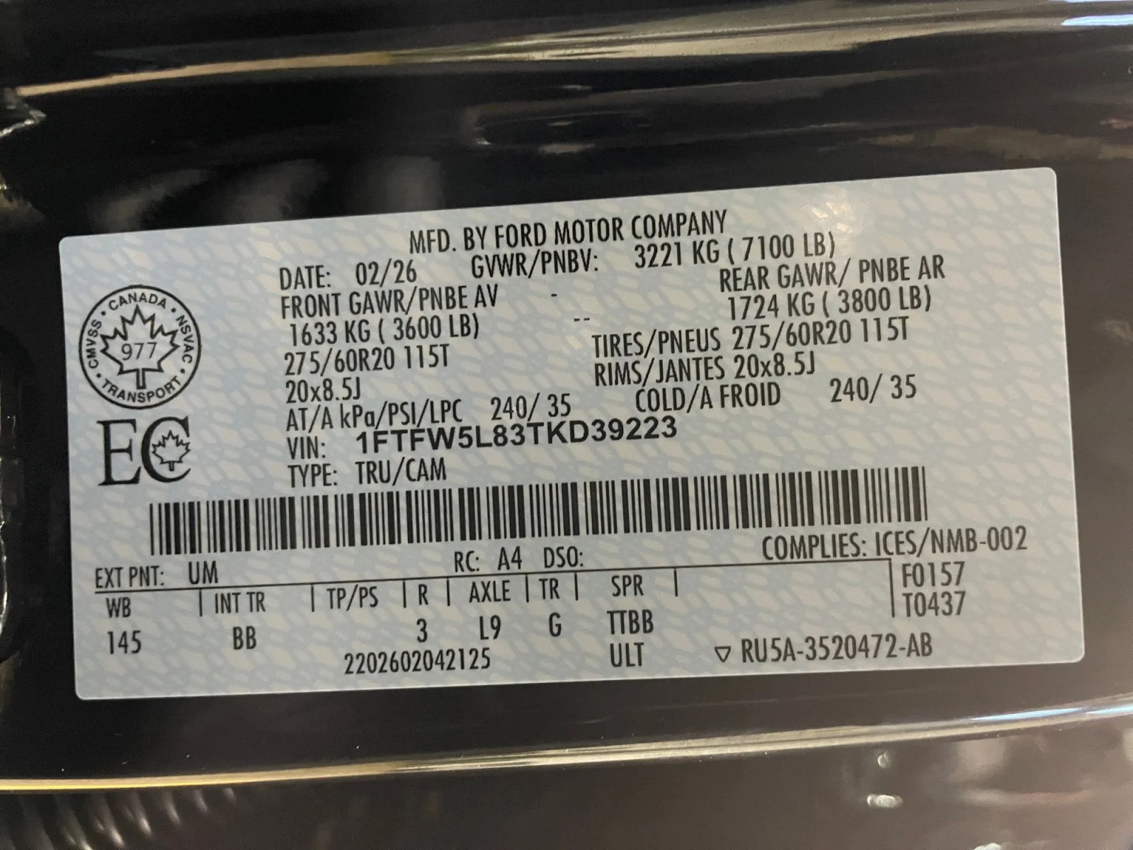 New 2026 Agate Black Metallic Ford Lariat image 18
