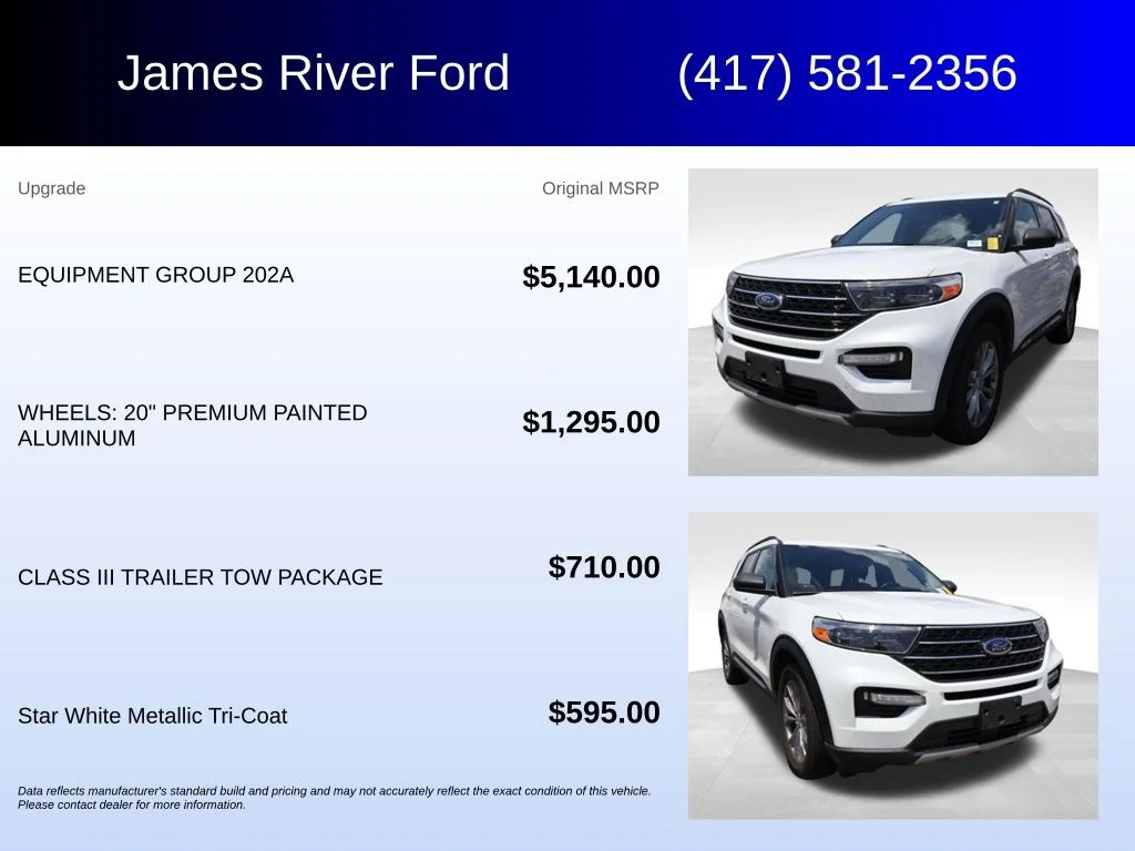 Used 2020 White Metallic Ford XLT image 5