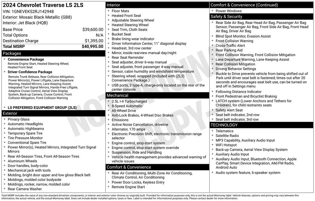 Used 2024 Black Chevrolet LS image 13