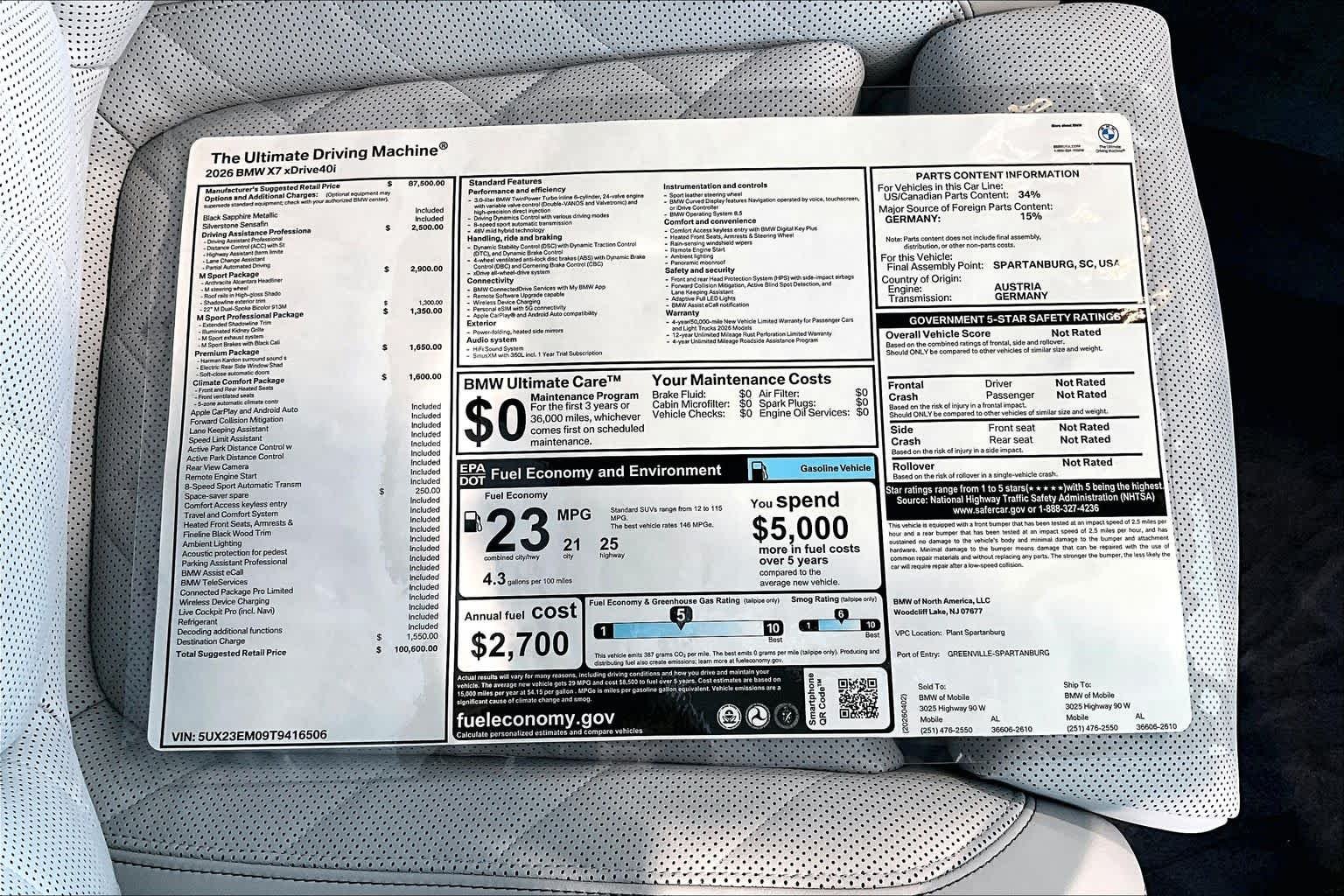 New 2026 Black Sapphire Metallic BMW xDrive40i image 20