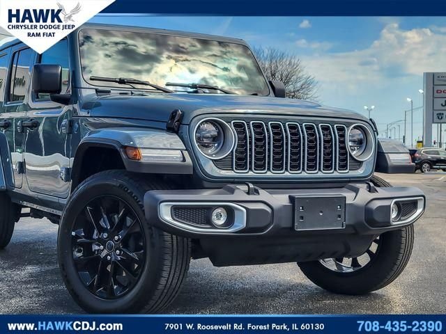 Certified 2025 Jeep Wrangler 4xe Sahara 4XE with VIN 1C4RJXP60SW599750 for sale in Forest Park, IL