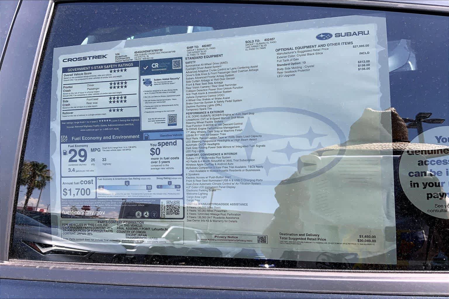 New 2026 CRYSTAL BLACK SILICA Subaru Premium image 18