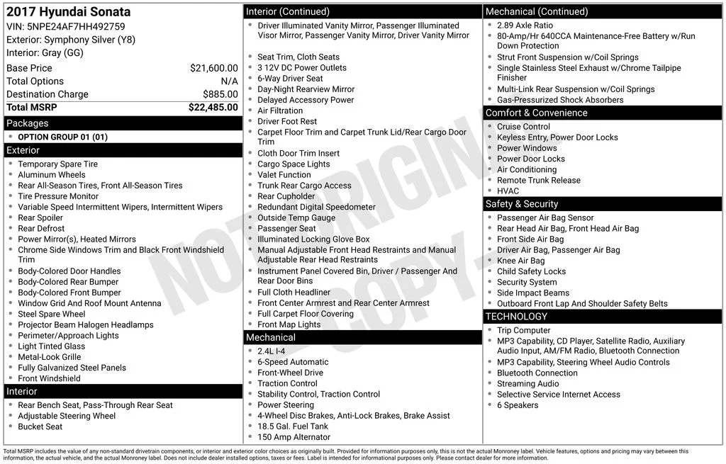 Used 2017 Silver Hyundai Base image 2