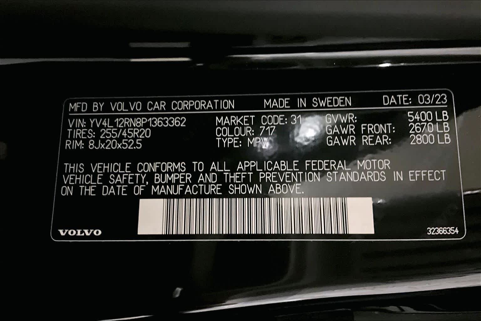 Used 2023 BLACK Volvo Plus Bright Theme image 33