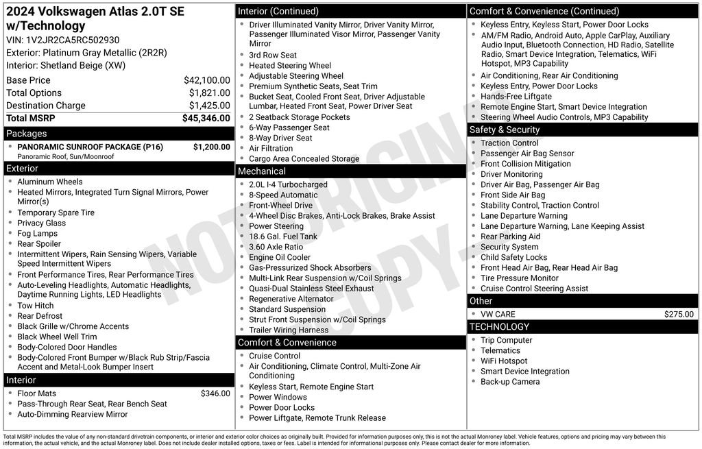 Used 2024 Gray Volkswagen 2.0T SE w/Technology image 5