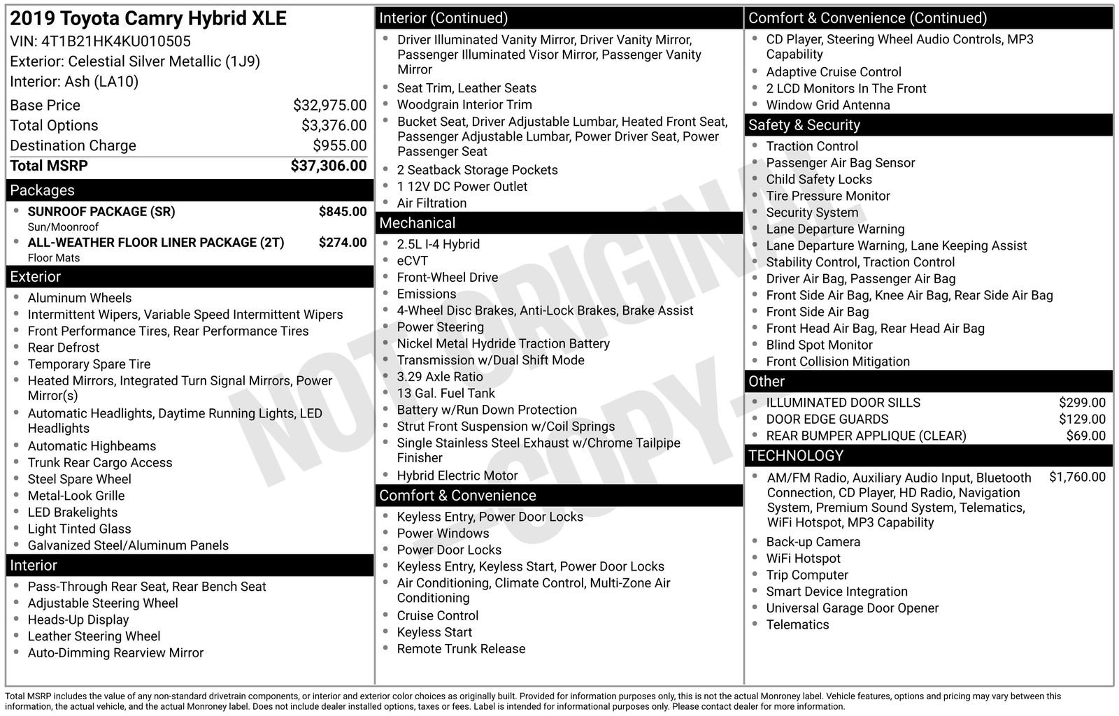 Used 2019 Silver Toyota XLE image 9