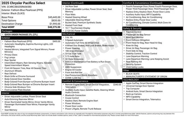 Used 2025 Blue Chrysler Select image 30
