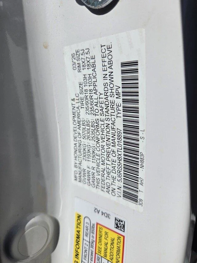 Certified Used 2026 Platinum White Pearl Honda Sport-L image 33