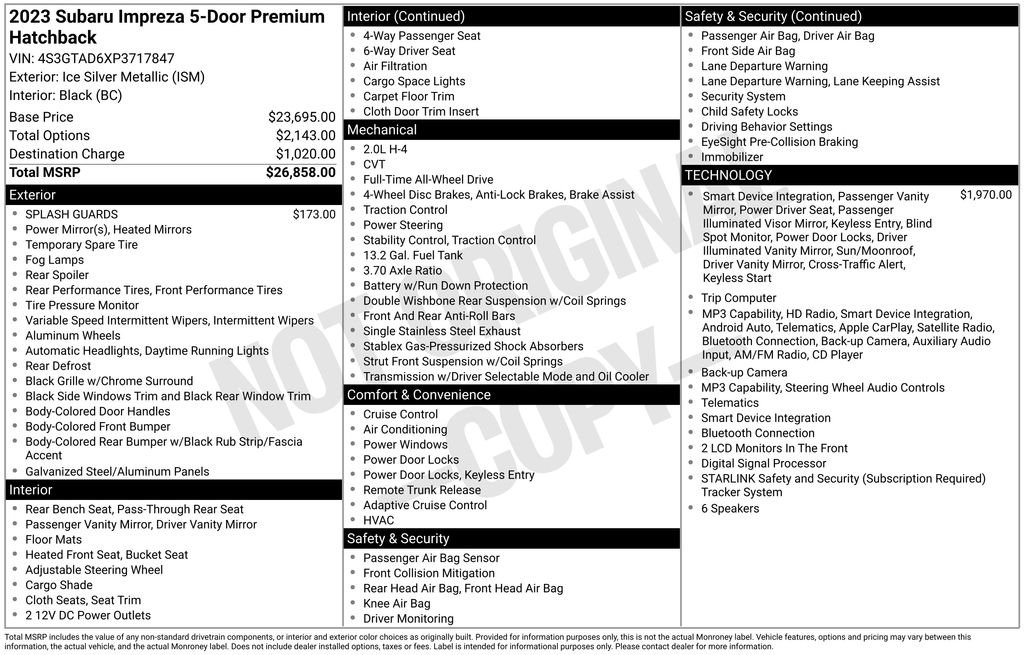 Used 2023 Silver Subaru Premium image 3