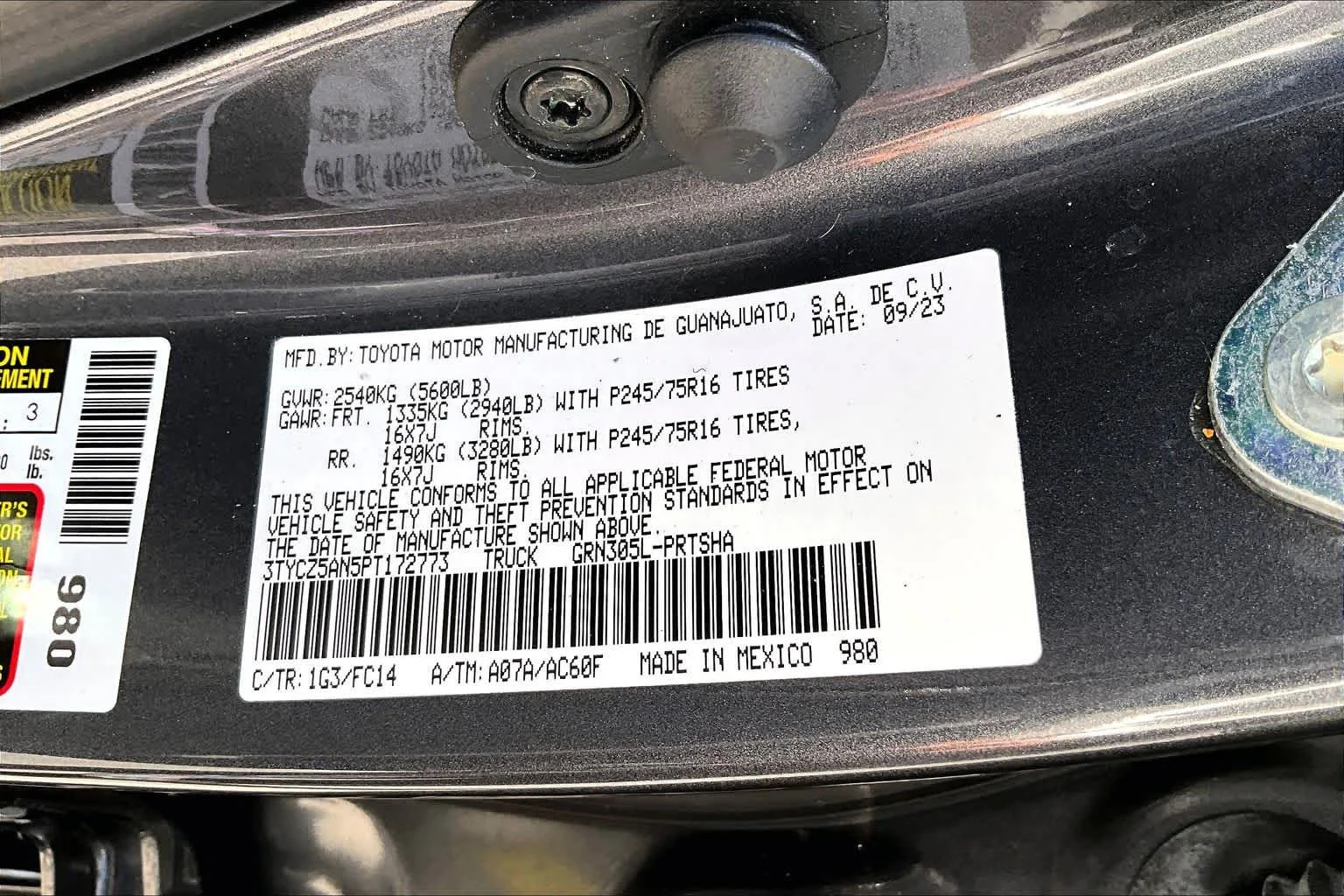 Used 2023 Magnetic Gray Metallic Toyota SR5 image 36