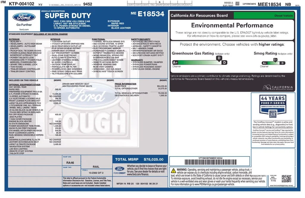 Used 2021 Red Ford Lariat image 6