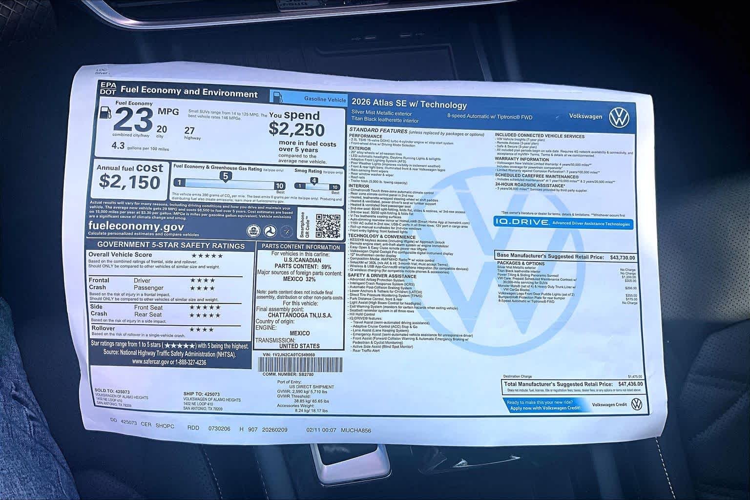 2026 Volkswagen Atlas SE w/Tech - Photo 18