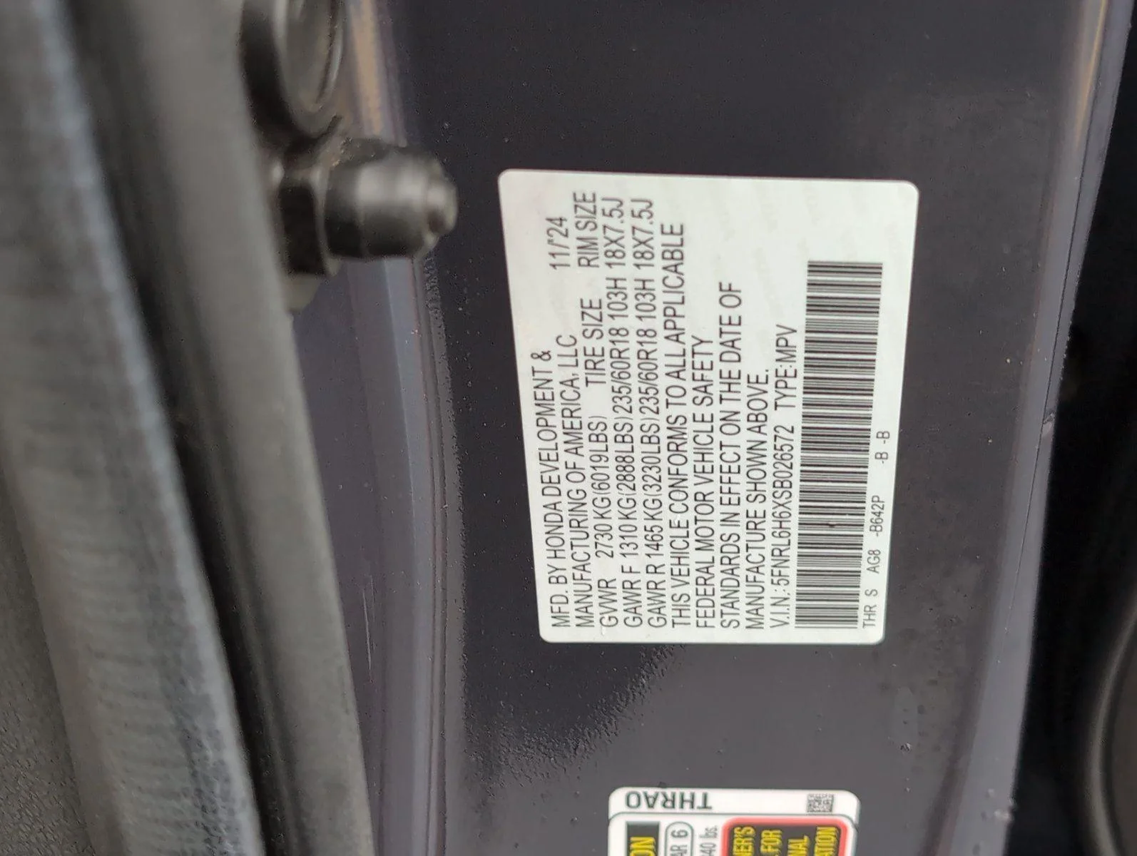 Used 2025 Smoke Blue Pearl Honda EX-L image 13
