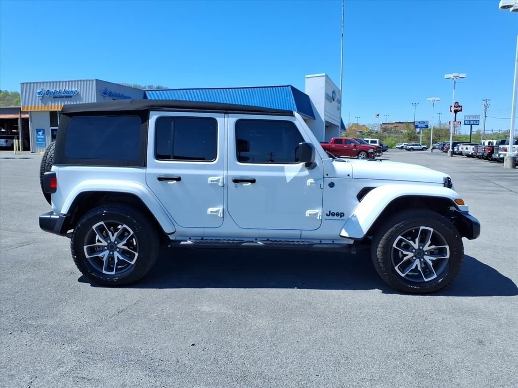 Used 2024 Bright White Clearcoat Jeep Sport S 4xe image 16