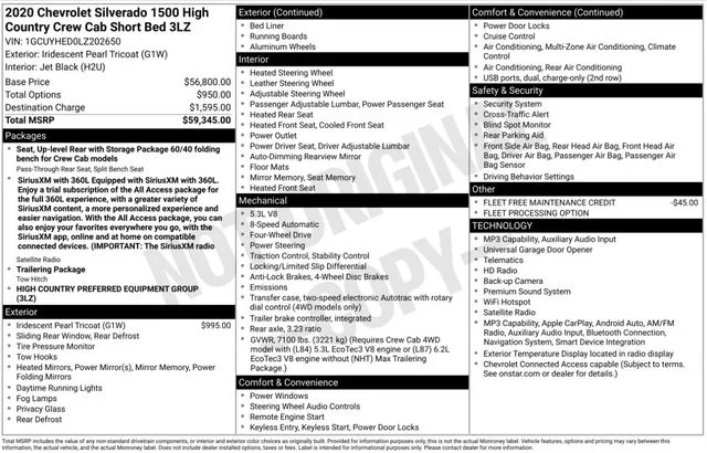 Used 2020 Beige Chevrolet High Country image 3