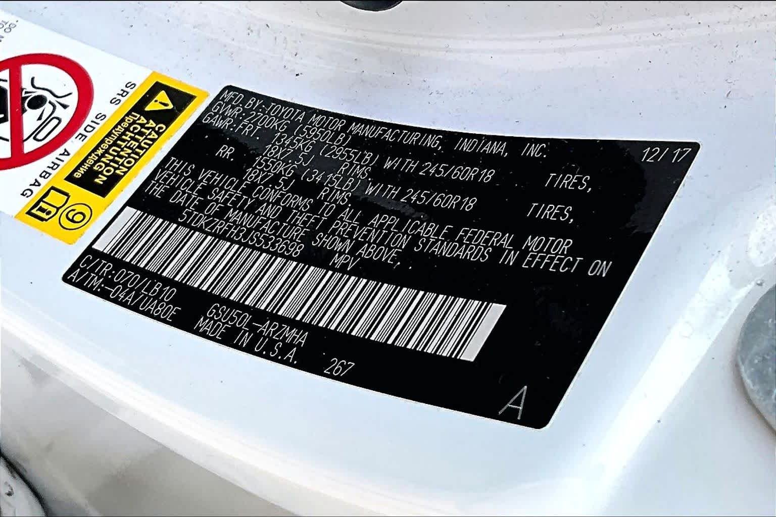 Used 2018 Blizzard Pearl Toyota XLE image 35
